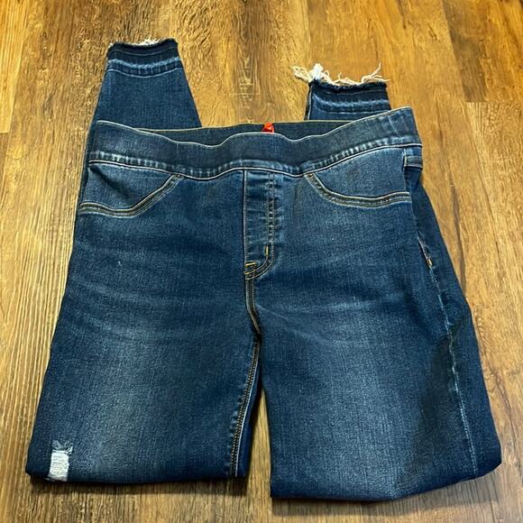 SPANX Denim - SPANX Distressed Raw Hem Blue Jeans Women’s Size Medium